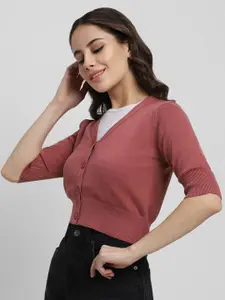 FOREVER 21 V-Neck Cardigan Crop Sweater