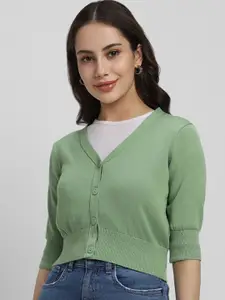 FOREVER 21 V-Neck Cardigan Crop Sweater