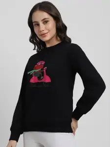 FOREVER 21 Printed Round Neck Sweatshirt