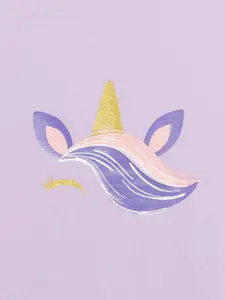 mackly Girls Graphic Printed Round Neck Cotton Night suit