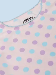 mackly Girls Geometric Printed Night suit