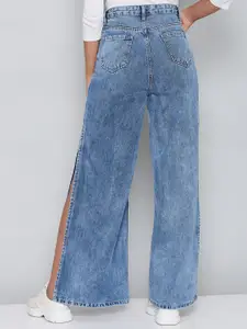 Chemistry Women Straight Fit High Rise Heavy Fade Jeans