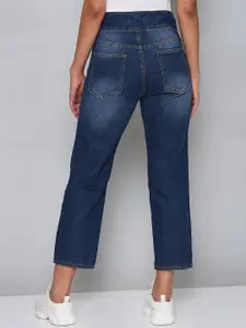 Chemistry Women Relaxed Fit High-Rise Mildly Distressed Heavy Fade Jeans