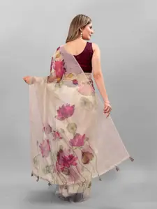 Anouk Floral Organza Tussar Saree