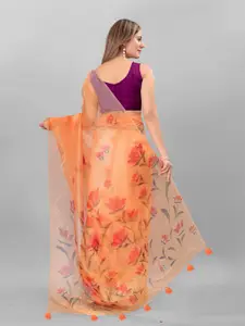 Anouk Floral Organza Tussar Saree