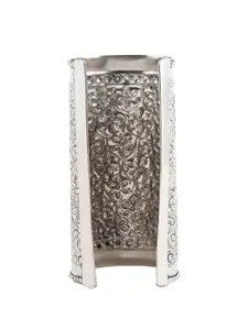 TEEJH Silver-Plated Oxidised Cuff Bracelet