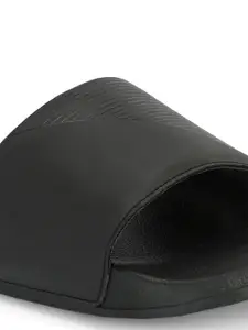 HRX by Hrithik Roshan Women Black Printed Sliders