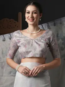 Anouk Floral Printed Sequinned Organza Saree