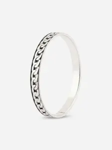 The Bro Code Men Silver-Plated Kada Bracelet