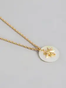 Carlton London 18kt Gold-Plated CZ-Studded Star Pendant with Chain