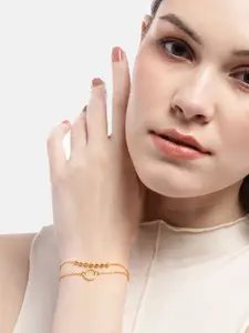 Carlton London Women Brass Gold-Plated Charm Bracelet