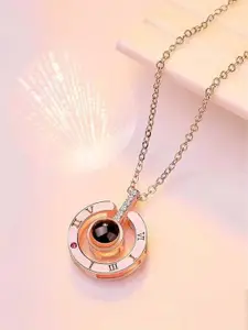 Yellow Chimes Rose Gold-Plated Pendant With Chain