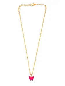 Yellow Chimes Set Of 3 Butterfly Pendant With Chain