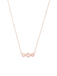 Yellow Chimes Artificial Stones Studded Circular Pendant With Chain