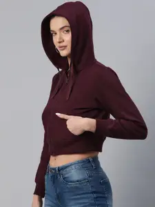 Popnetic Hooded Cropped Fleece Sweatshirt