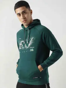 Wildcraft Men Green Printed Hooded Sweatshirt