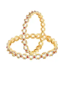 Yellow Chimes Set Of 2 Gold-Plated Bangles