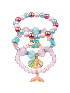 Yellow Chimes Set Of 3 Elasticated Bracelet