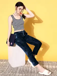 Sweet Dreams Women Navy Blue Mid Rise Lounge Pant