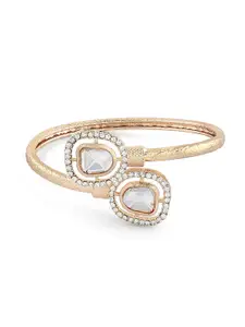 Zaveri Pearls Women Gold-Plated Stone-Studded Kada Bracelet