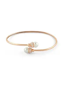 Zaveri Pearls Women Rose Gold-Plated Cubic Zirconia Kada Bracelet