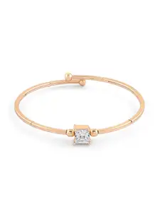 Zaveri Pearls Women Rose Gold-Plated Cubic Zirconia Kada Bracelet