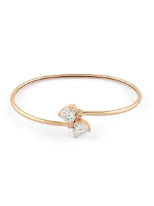 Zaveri Pearls Women Rose Gold-Plated Cubic Zirconia Kada Bracelet