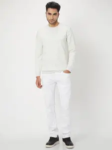 Mufti Self Design Round Neck Long Sleeves Pullover Sweatshirt