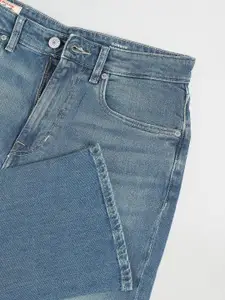 U.S. Polo Assn. Denim Co. Men Bootcut Light Fade Whiskers & Chevrons Stretchable Jeans