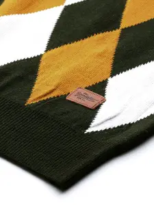 Roadster Men Argyle Checked Acrylic Pullover