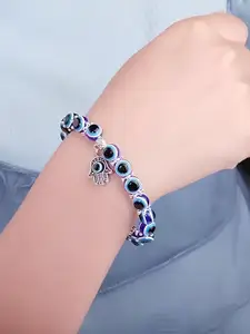 KARISHMA KREATIONS Evil Eye Charms Beads Beaded Elasticated Bracelet