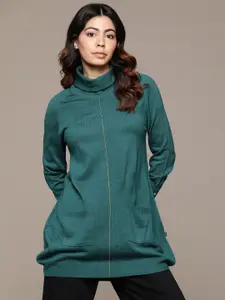 Roadster Turtle Neck Acrylic Longline Pullover