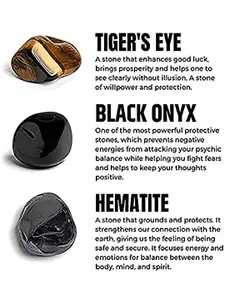 KARISHMA KREATIONS Men Tiger Eye Obsidian Hematite Elasticated Bracelet