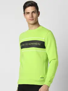 Peter England Casuals Typography Printed Round Neck Long Sleeves Pullover Sweatshirt