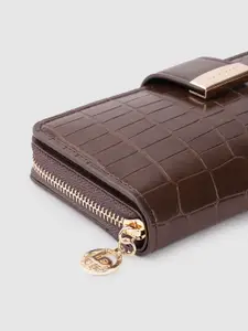 Lino Perros Women Croc Textured Two Fold Wallet