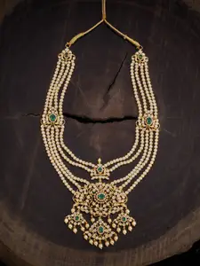 Kushal's Fashion Jewellery Silver Gold-Plated Necklace