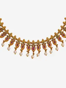 Kushal's Fashion Jewellery Gold-Plated Antique Necklace