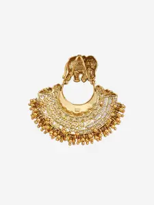 Kushal's Fashion Jewellery 92.5 Pure Silver Gold-Plated Temple Pendant