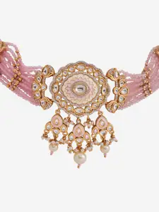 Kushal's Fashion Jewellery Copper Kundan Statement Necklace