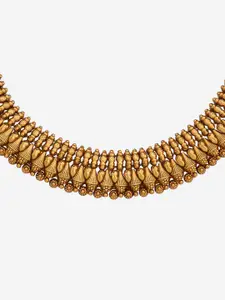 Kushal's Fashion Jewellery  Copper Gold-Plated Antique Statement Necklace