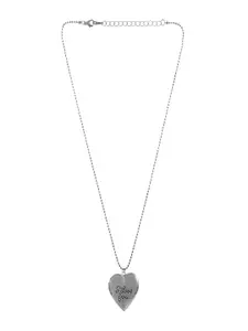 UNIVERSITY TRENDZ Silver-Plated Heart Locket Pendant With Chain