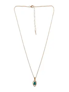 UNIVERSITY TRENDZ Gold-Plated Crystal Studded Heart Charm Pendant With Chain