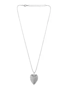 UNIVERSITY TRENDZ Silver Plated Crystal Studded Heart Locket Pendant With Chain