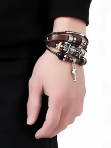 KARISHMA KREATIONS Men Leather Multistrand Bracelet