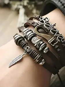 KARISHMA KREATIONS Men Silver Plated Multistrand Bracelet