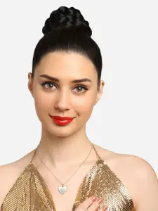 Zaveri Pearls Set Of 2 Gold-Plated Enamelled Evil Eye Pendant & Chains