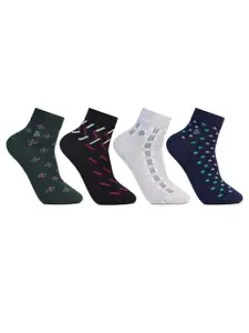 Bonjour Scottish Men Set of 4 Patterned Cotton Ankle Socks