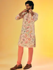 KISAH Floral Printed Regular Kurta With Churidar