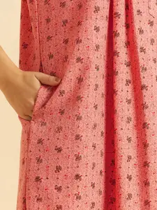 Sweet Dreams Peach-Coloured Floral Printed Maxi Nightdress
