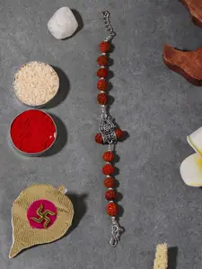 EL REGALO Wood Rudraksha Link Bracelet